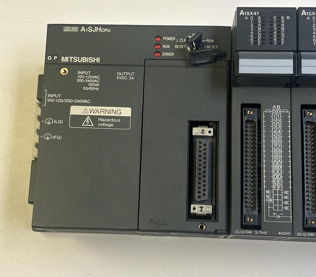 Used MITSUBISHI,A1SJHCPU,CPU UNIT W/ A1SX41 / A1SY41 MODULES