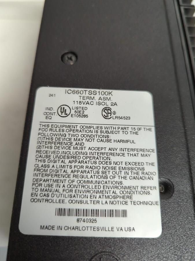 Used GE FANUC,IC660BBS102,GENIUS ISOLATED IN/OUT MODULE 115V 50/60HZ 125VDC