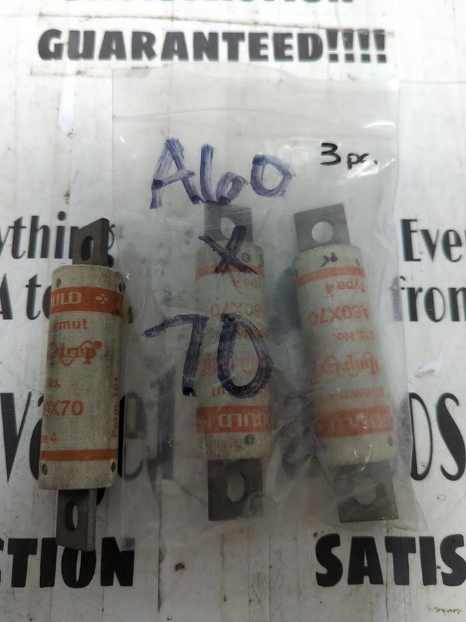 GOULD SHAWMUT,A60X70,AMP-TRAP FUSES LOT OF 3 NOS
