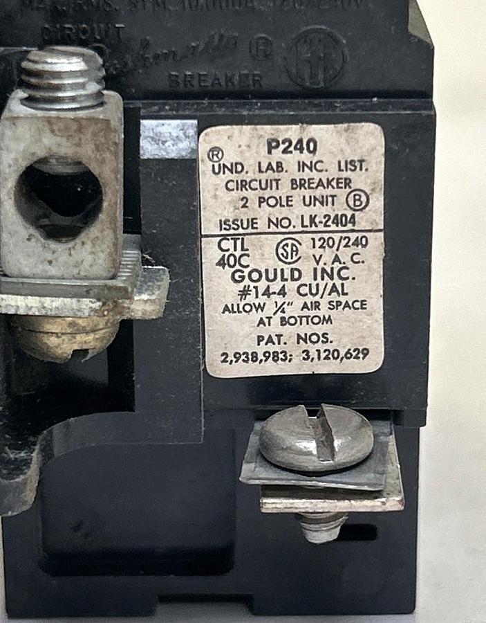 Used ITE,P240,PUSHMATIC CIRCUIT BREAKER 40 120/240V 2P LOT OF 5