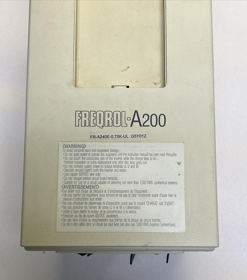 Used MITSUBISHI,FR-A240E-3.7K-UL,AC DRIVE 5 HP 3.7 KW