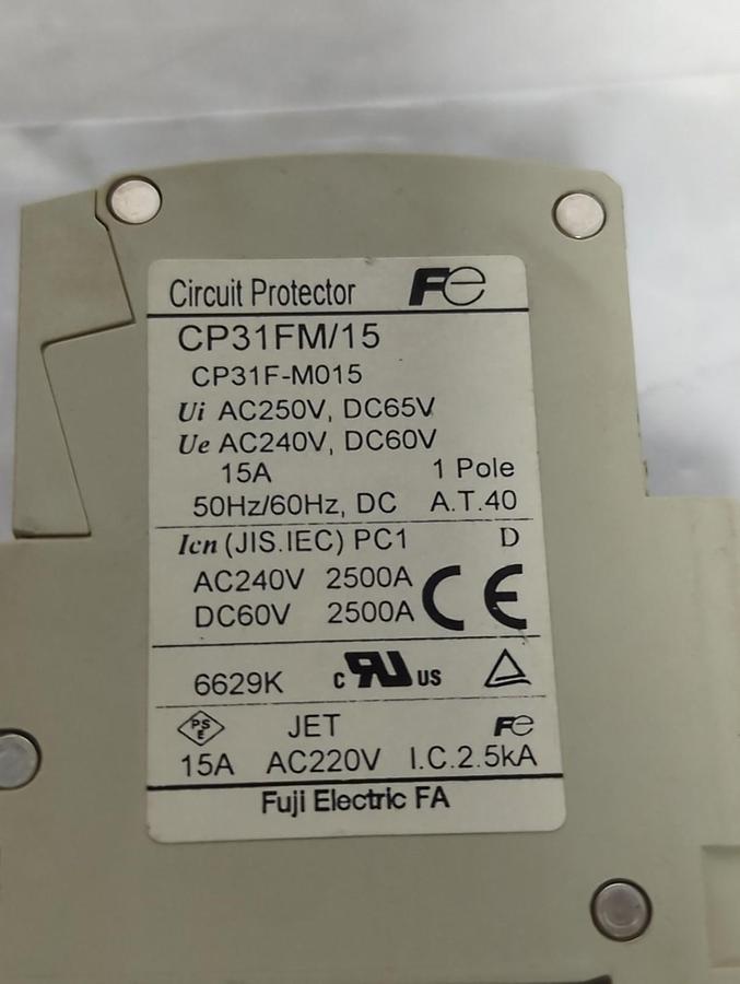Used FUJI,CP31FM/15,CIRCUIT BREAKER 15 AMP PRE-OWNED