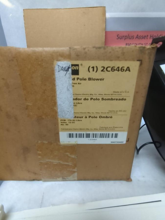 DAYTON,2C646A,SHADED POLE BLOWER 12VDC 1/35HP NOS