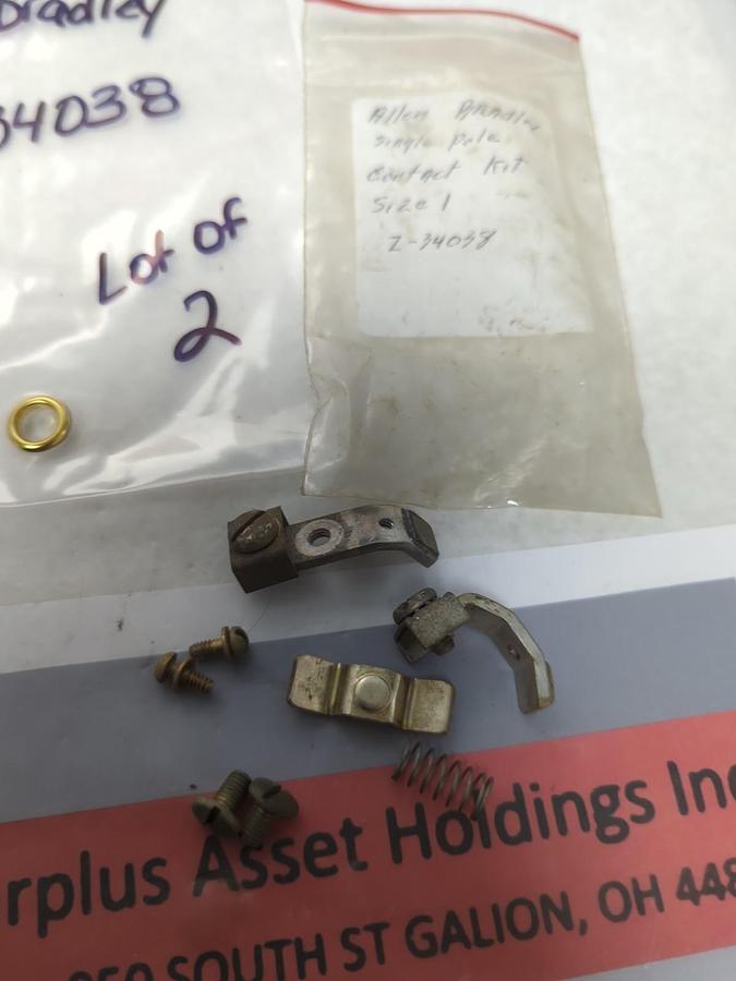 ALLEN-BRADLEY,Z-34038,CONTACT KIT SINGLE POLE SIZE 1 LOT OF 2NOS