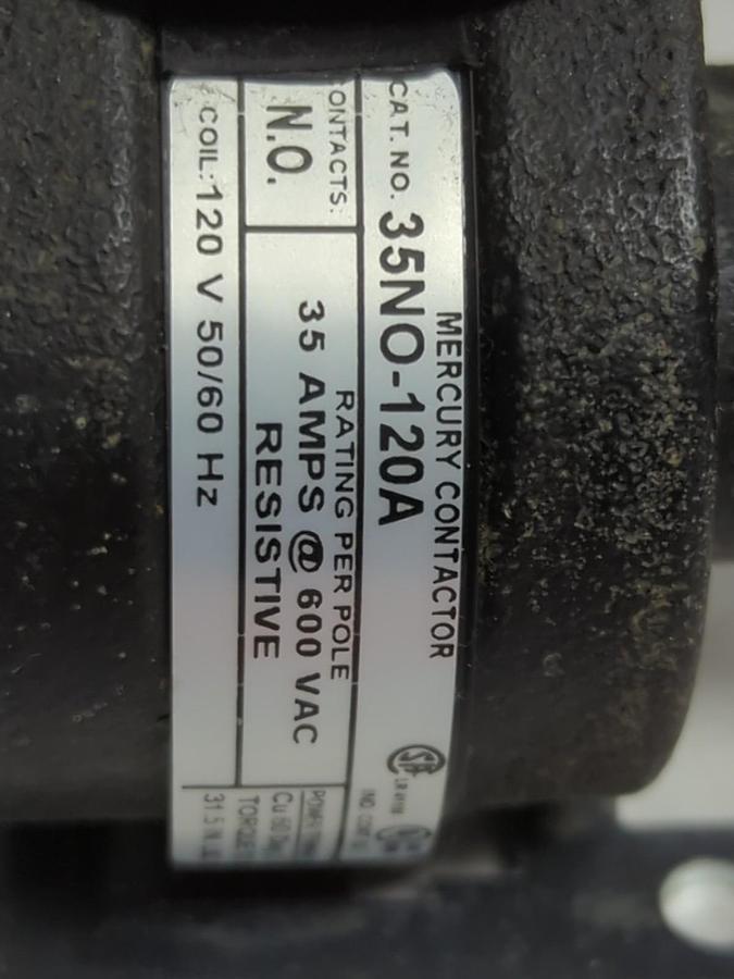 Used MERCURY CONTACTOR,35NO-120A,CONTACTOR 35AMP 120VAC PRE-OWNED