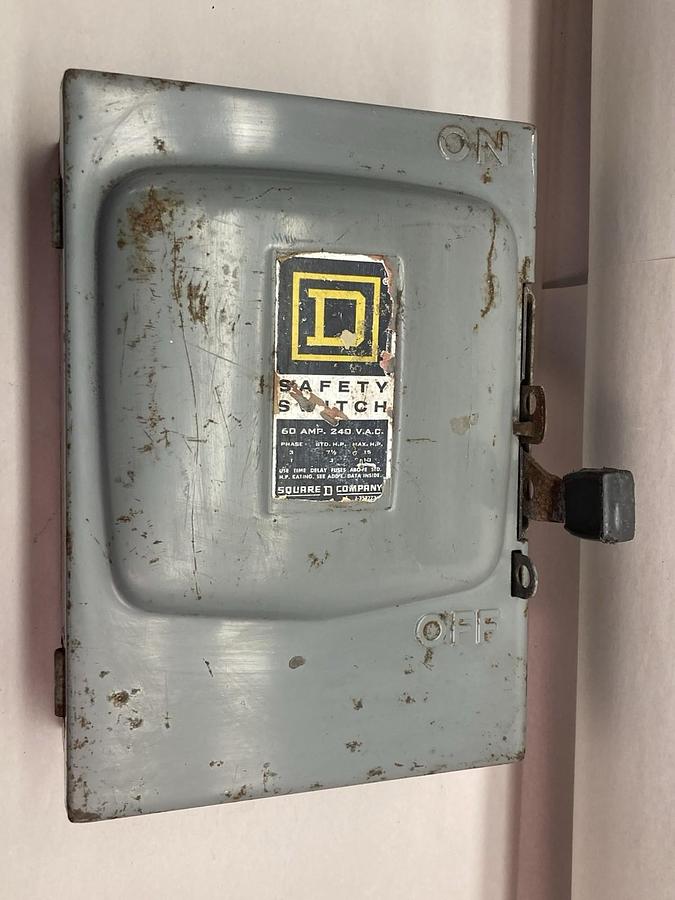Used Square D,D322N,Safety Switch Series A3 240Vac 60A