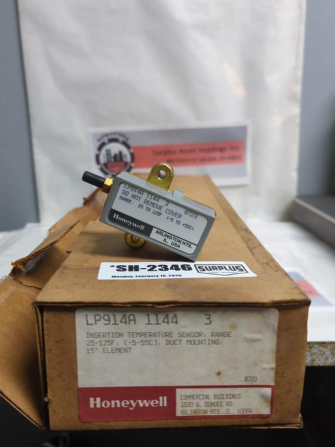 HONEYWELL,LP914A 1144 3,INSERTION TEMPERATURE SENSOR 15 INCH 25-125F NOS