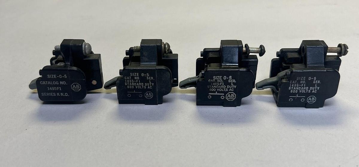 Used ALLEN BRADLEY,1495-F1,AUXILIARY BLOCK LOT OF 4