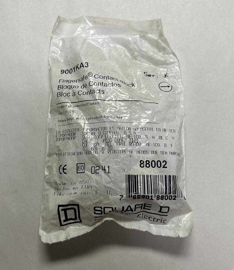 Used SQUARE D,9001-KA3,CONTACT BLOCK NEW