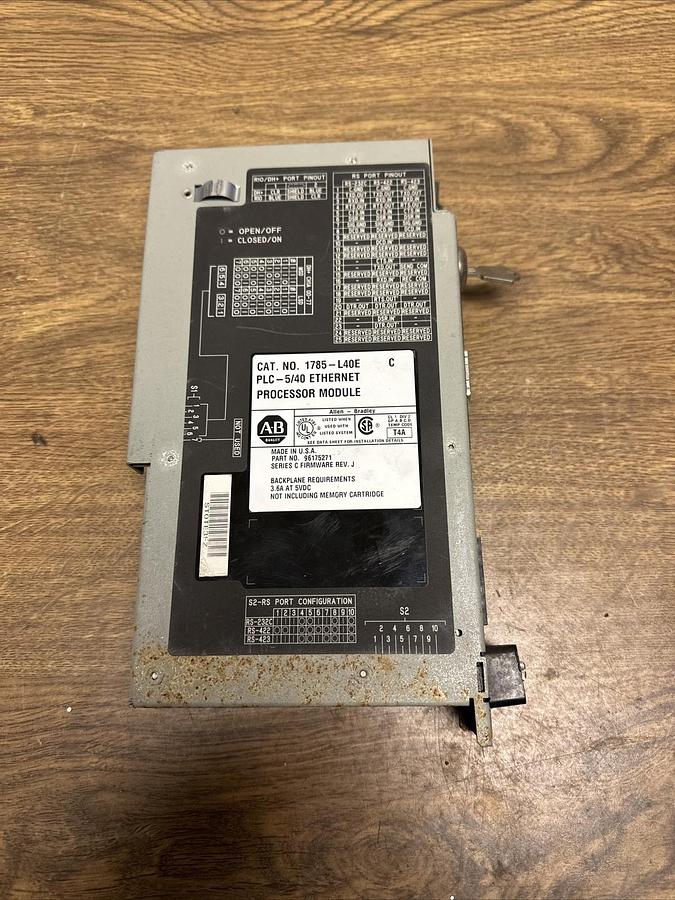Used Allen Bradley,1785-L40E,Ser C PLC-5/40 Ethernet Processor Module