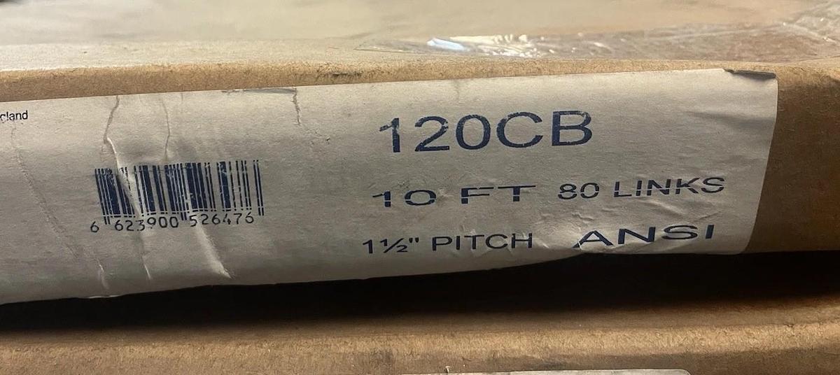 RENOLD,120CB,ROLLER CHAIN 80 LINKS 10FT 1-1/2" PITCH ANSI
