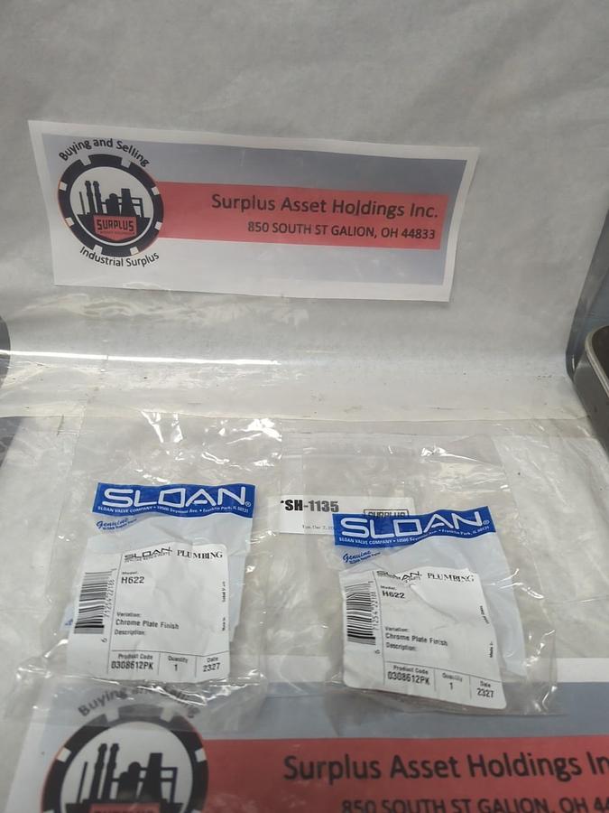 SLOAN,H622,CHROME PLATE FINISHED COVER BONNET LOT OF 2 NOS