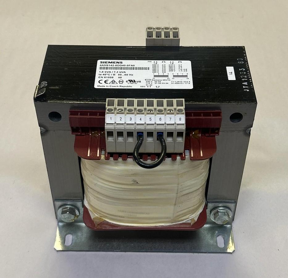 Used SIEMENS,4AM6142-8DD40-0FA0,TRANSFORMER 1.6KVA / 7.3VA