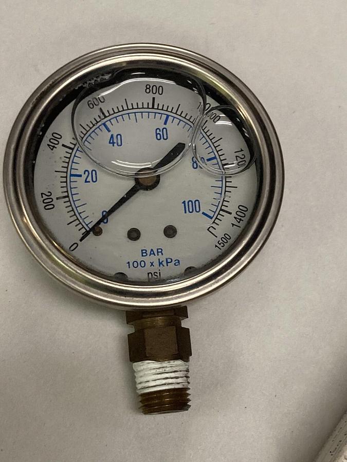 Used Wika,8610878 111.11,2.5 Inch Pressure Gauge 1/4 Inch NPT 60PSI