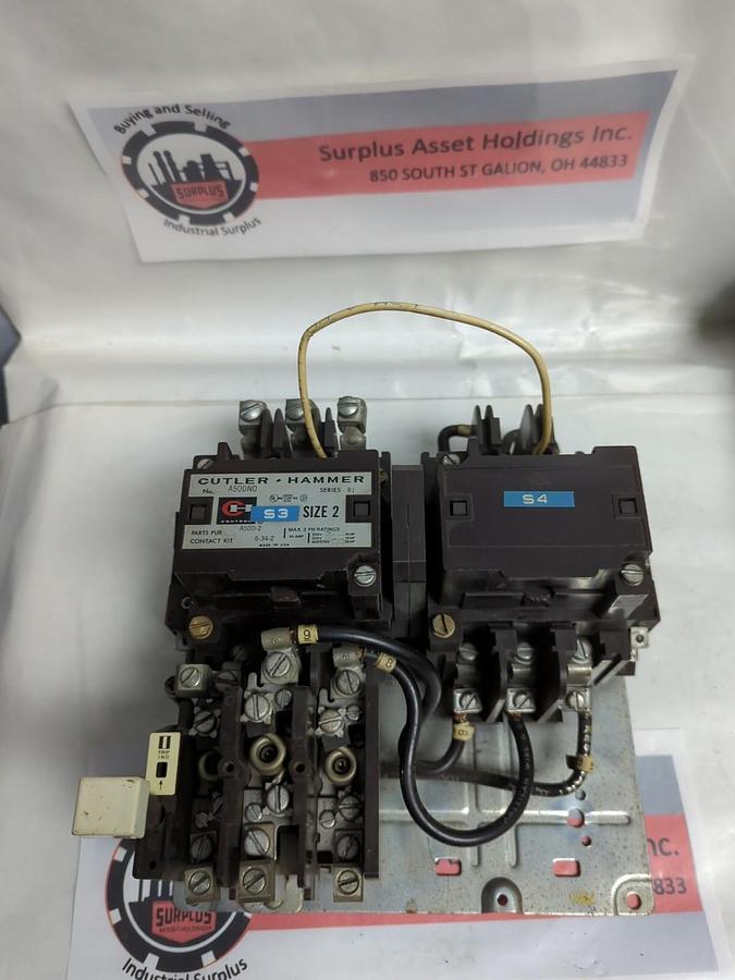 Used CUTLER-HAMMER,A50DN0,REVERSING STARTER SERIES B1 SIZE 2 PRE-OWNED