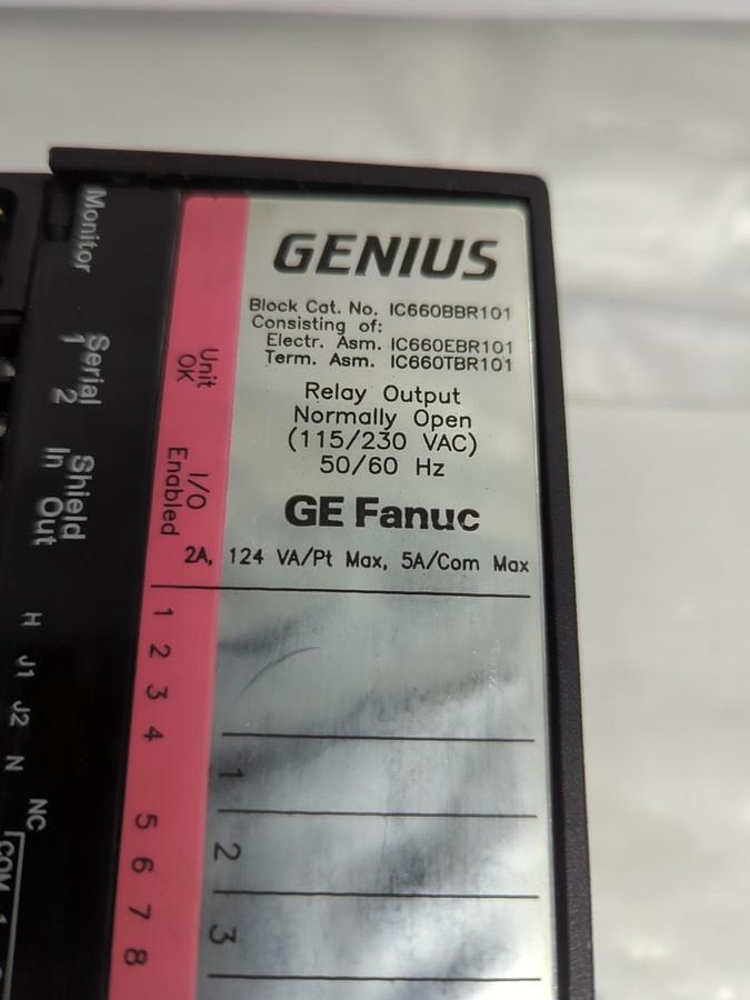 Used GE FANUC,IC660BBR101,RELAY OUTPUT MODULE 115/230VAC 50/60HZ PRE-OWNED