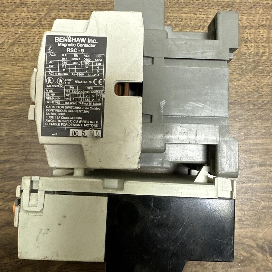 Used Benshaw,RSC-9,Contactor with SPO-22 Overload Relay