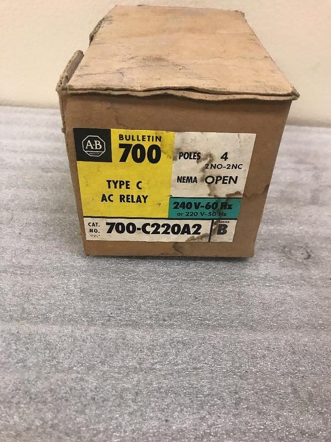 ALLEN BRADLEY,700-C220A2,SER. B TYPE C RELAY