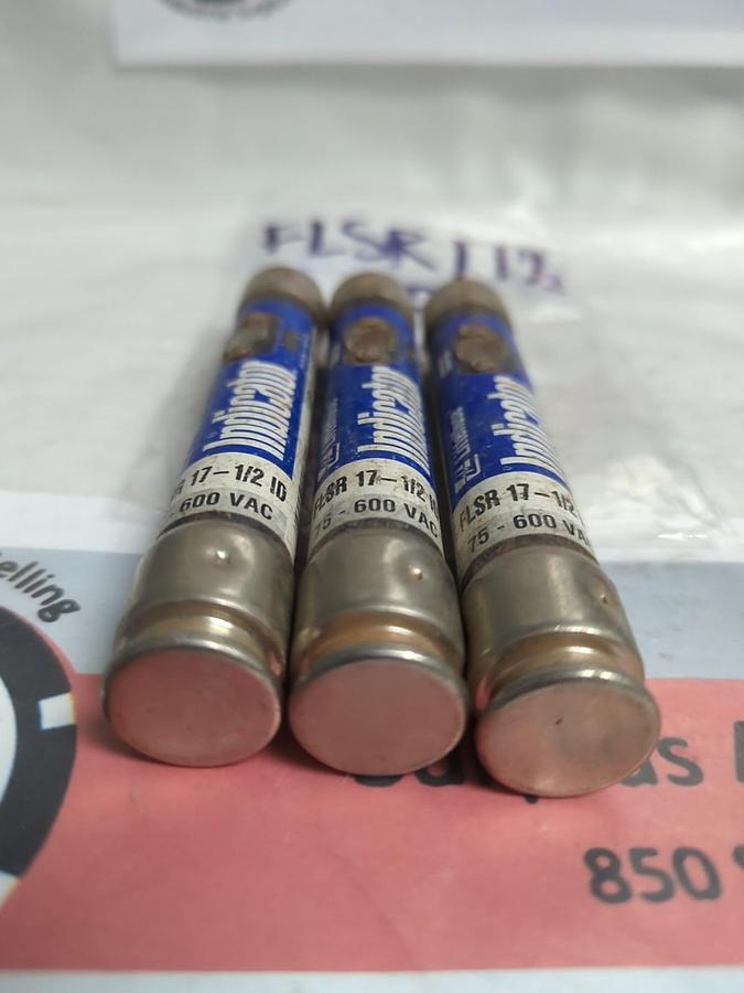 Used LITTELFUSE,FLSR17-1/2ID,INDICATOR 17-1/2 AMP FUSE LOT OF 3 PRE-OWNED