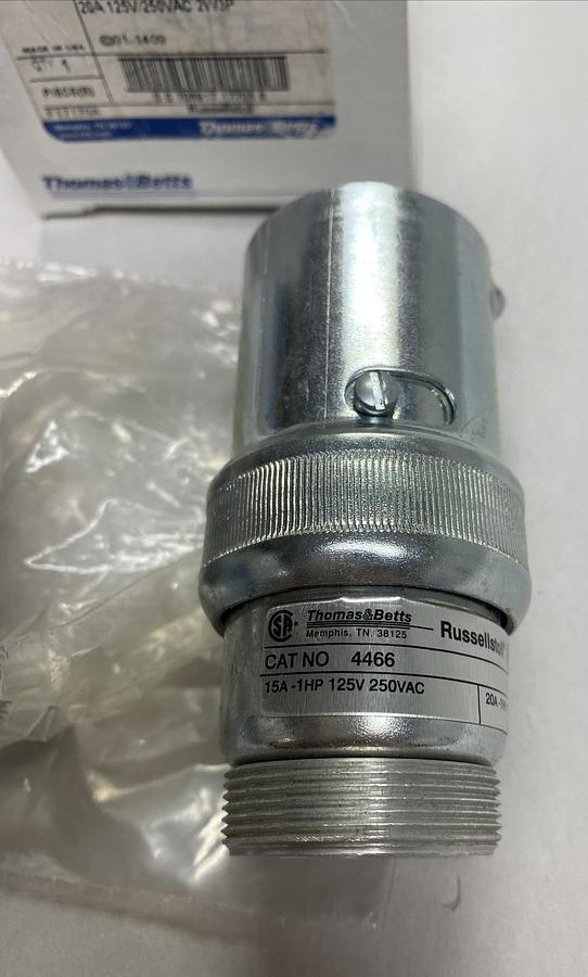 Used THOMAS & BETTS,4466,EXPLOSION PROOF PLUG 20A 125/250VAC NEW