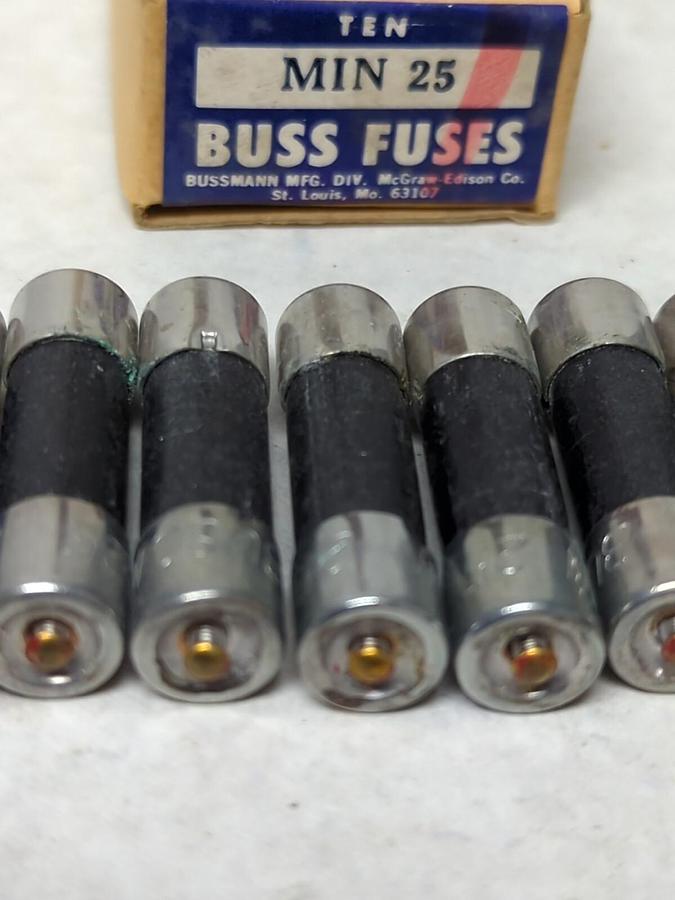 COOPER BUSSMANN,MIN 25,BUSS 25 AMP FUSES BOX OF 10 NOS