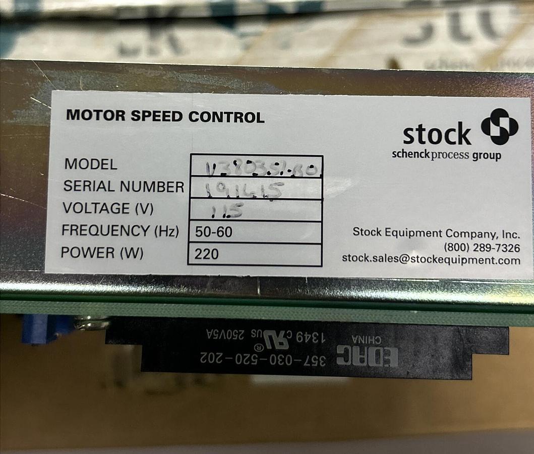 Used STOCK SCHENCK,V380357B01,MOTOR SPEED CONTROL NEW
