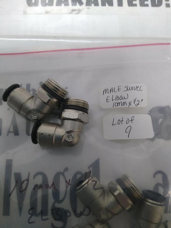 UNBRANDED,NA,TUBE MALE SWIVEL ELBOW 10MMX1/2 IN LOT OF 9 NOS