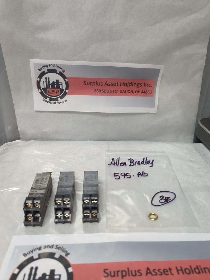 ALLEN BRADLEY,595-AB,SERIES B AUXILIARY CONTACT LOT OF 3 PRE-OWNED
