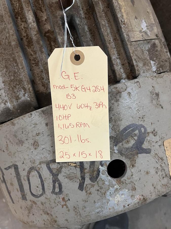 Used GE,5KG4284B3,TRI CLAD INDUCTION MOTOR 10HP 3PH 1165RPM 284U