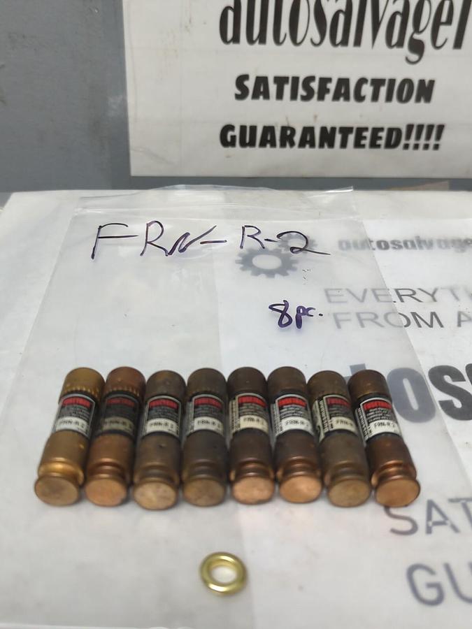 COOPER BUSSMANN,FRN-R-2,FUSETRON 2 AMP FUSE LOT OF 8 NOS