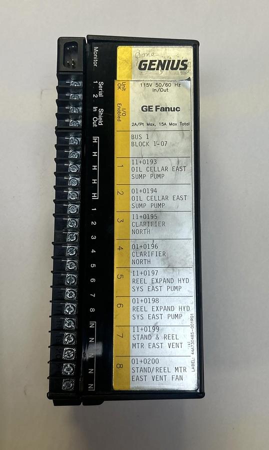 Used GE FANUC,IC660BBD100,IN / OUT GENIUS BLOCK MODULE
