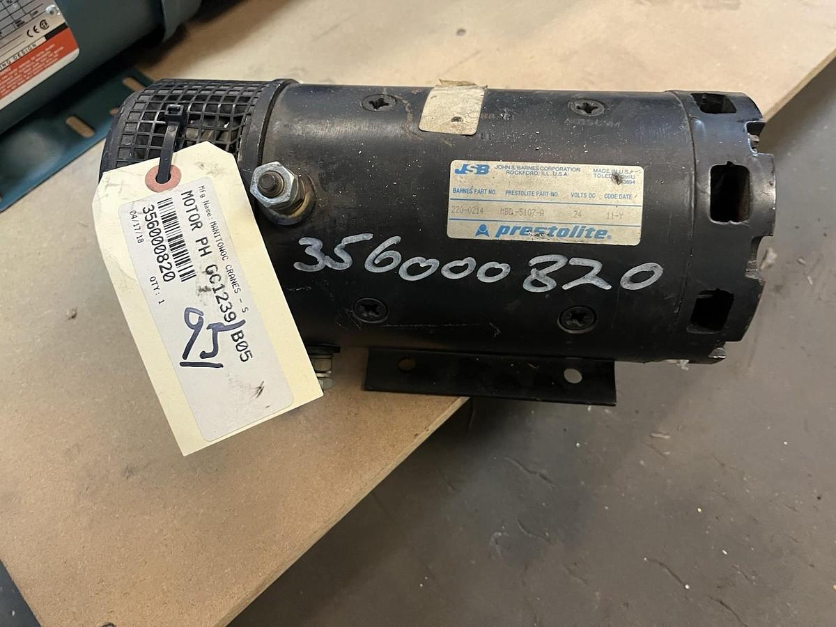 Used JSB PRESTOLITE,220-214,DC MOTOR,MBD-5107-A 24VDC