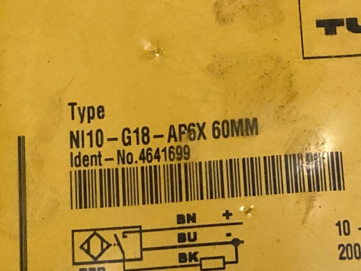 Used Turck,NI10-G18-AP6X,Inductive Sensor 60MM