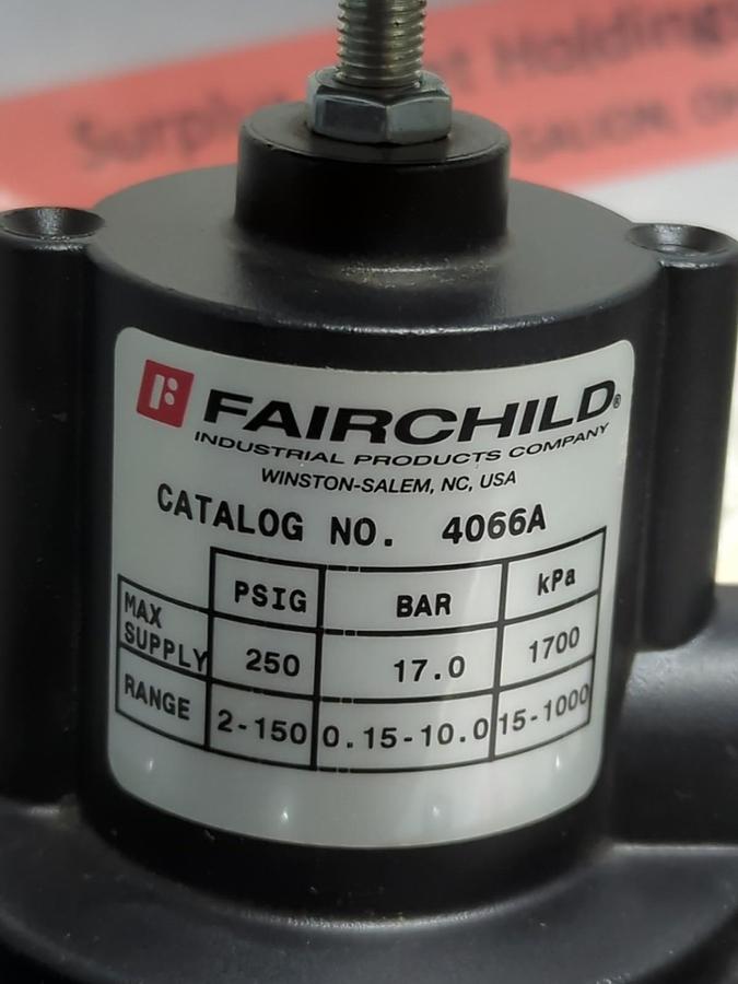 FAIRCHILD,4066A,PRESSURE REGULATOR 250PSIG 17 BAR 1700 KPA NOS