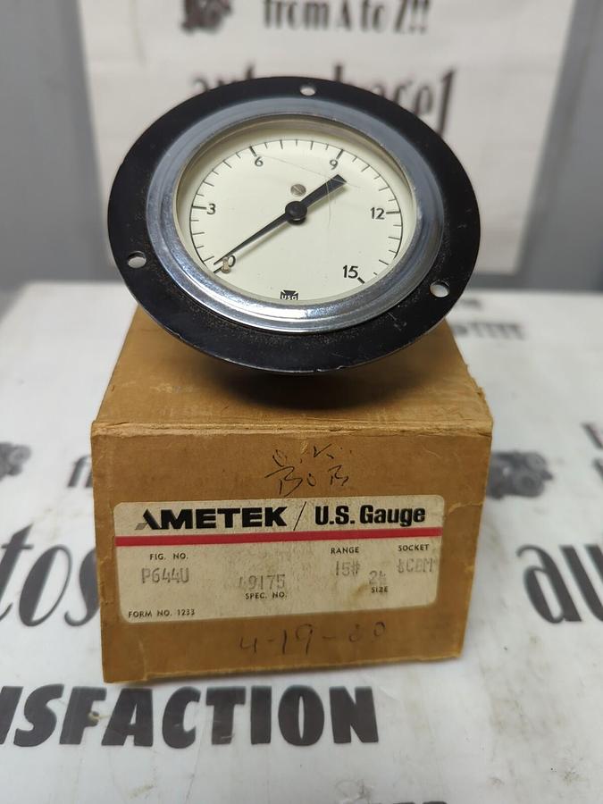 AMETEK,P644U 49175,SIZE 2-1/2 15# PSI GAUGE NOS