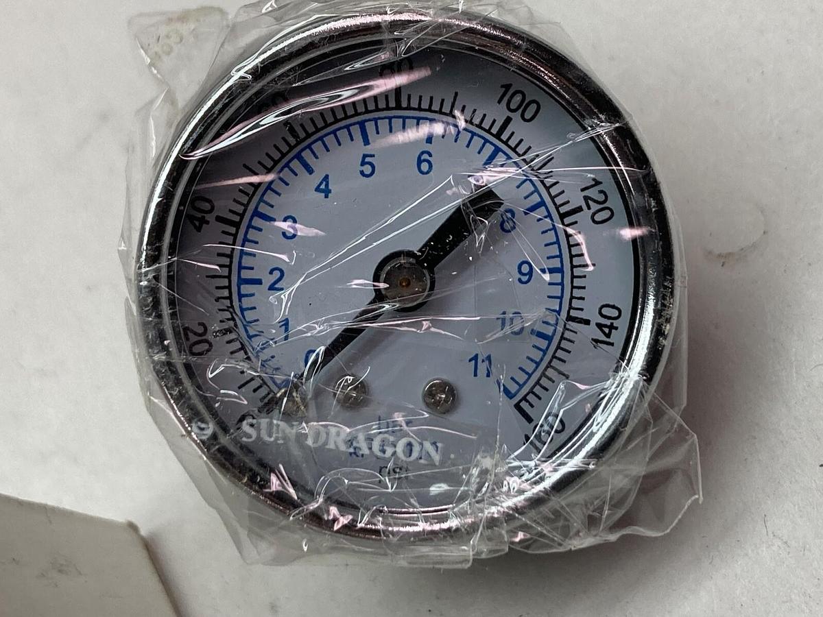 Sun Dragon,99301414,Pressure Gauge 1.5 Inch 160psi/bar 1/8NPT