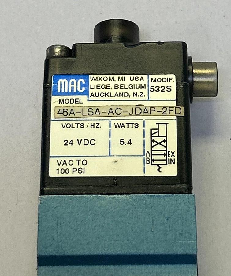 Used MAC VALVES,46A-LSA-AC-JDAP-2FD,POPPIT VALVE