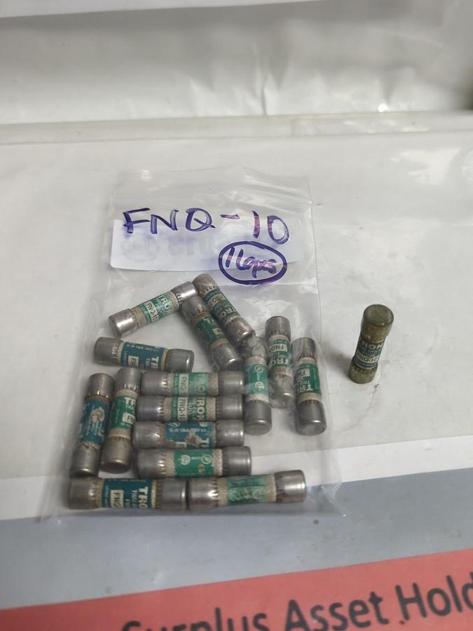 Used COOPER BUSSMANN,FNQ-10,TRON 10 AMP FUSE LOT OF 16 PRE-OWNED