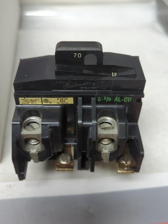 PUSH-O-MATIC,P4270,CIRCUIT BREAKER 70 AMP 2-POLE NOS