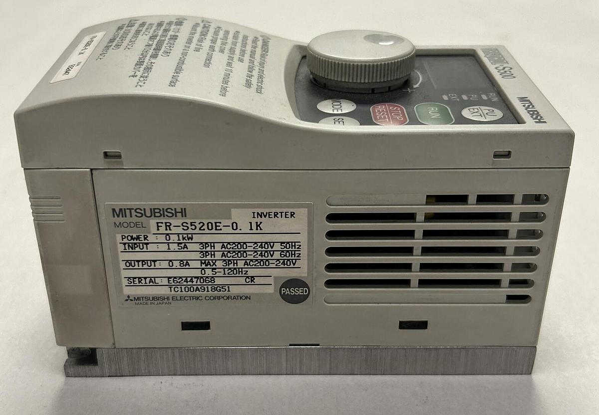 Used MITSUBISHI,FR-S520E-0.1K,INVERTER DRIVE 01.KW