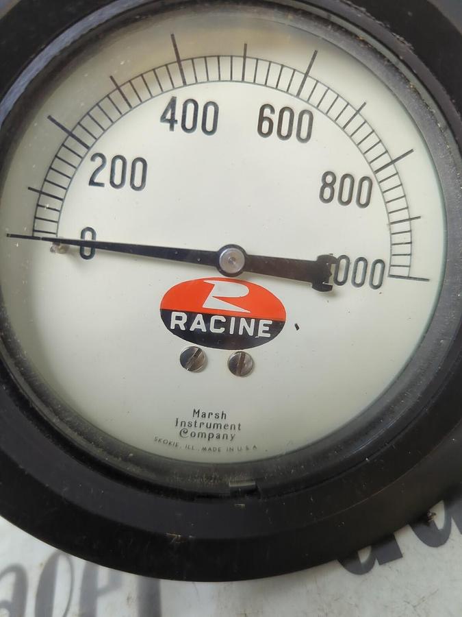 Used MARSH RACINE,0-1000,PSI PRESSURE GAUGE NOS
