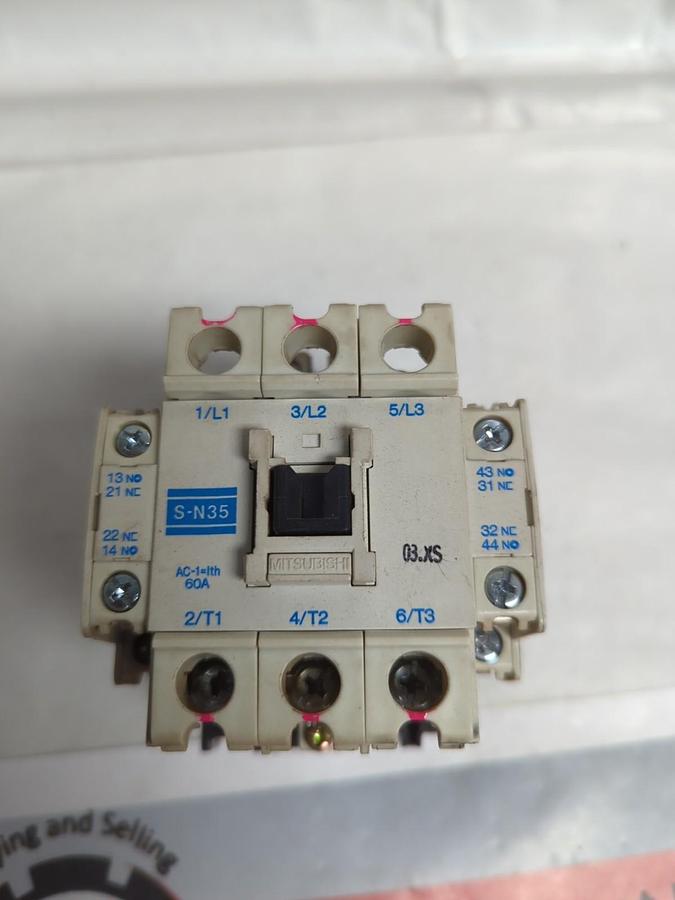 Used Mitsubishi,S-N35,60A 3 Pole Magnetic Contactor PRE-OWNED