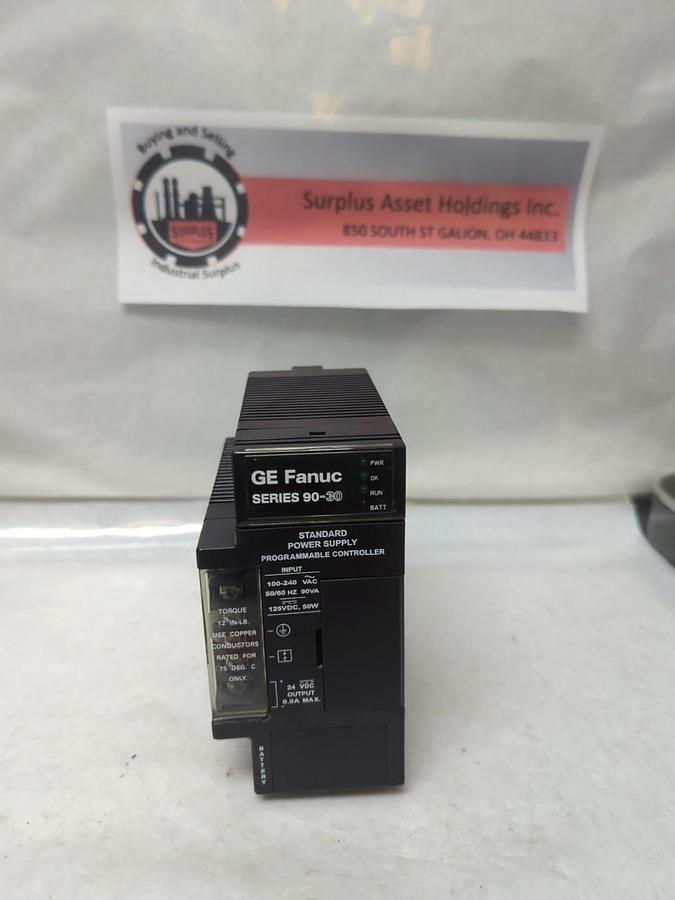 Used GE FANUC,IC693PWR321Z,POWER SUPPLY 120/240VAC 125VDC 30W STD PRE-OWNED