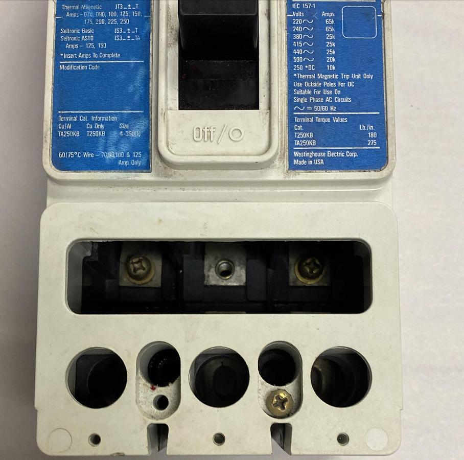 Cutler Hammer,JD3250F,Circuit Breaker Frame Only 250A 600V NOS