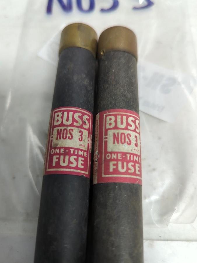 Used COOPER BUSSMANN,NOS 3,ONE-TIME 3 AMP FUSE LOT OF 2 PRE-OWNED