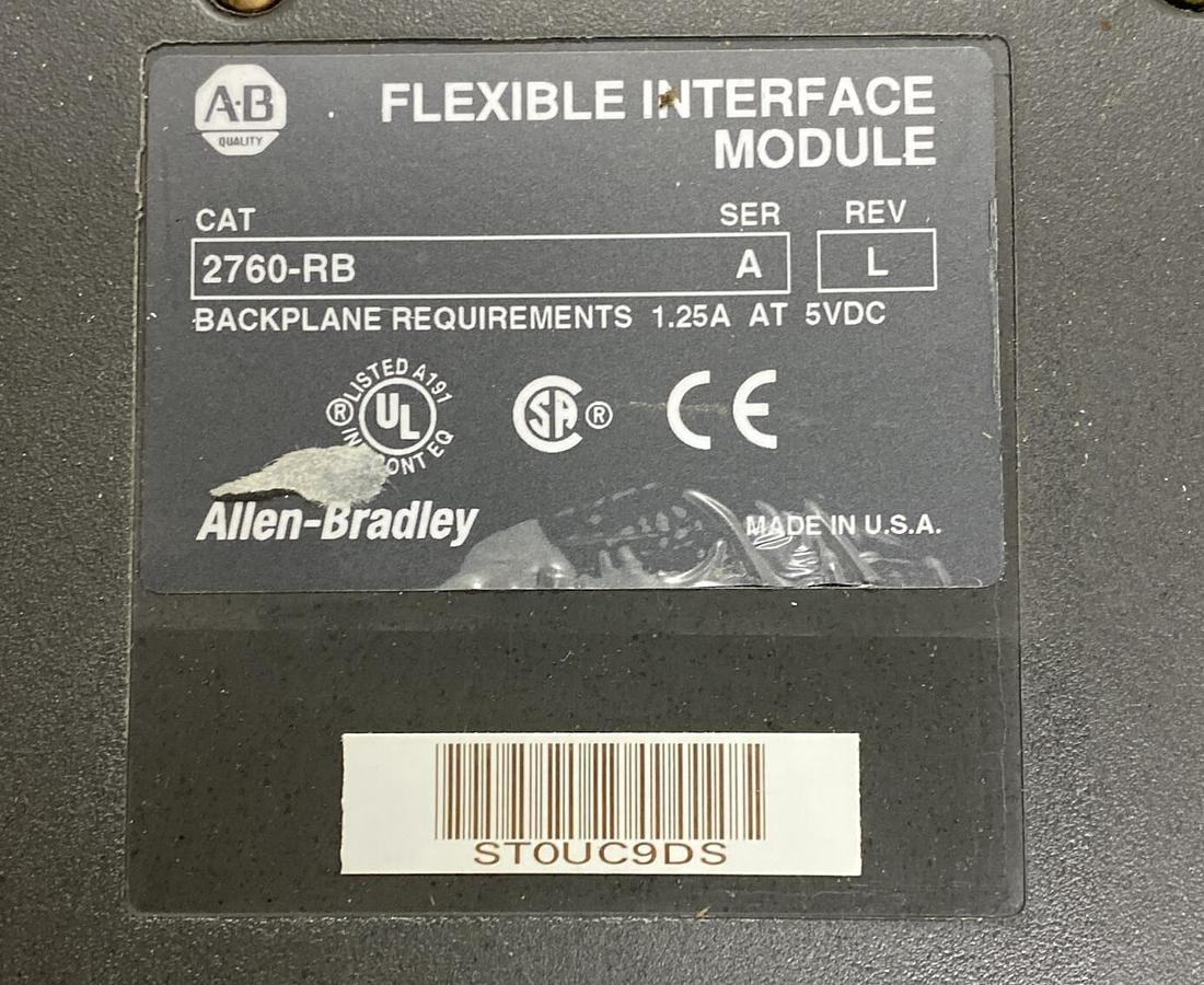 Used ALLEN BRADLEY,2760-RB,SER A REV L FLEXIBLE INTERFACE MODULE