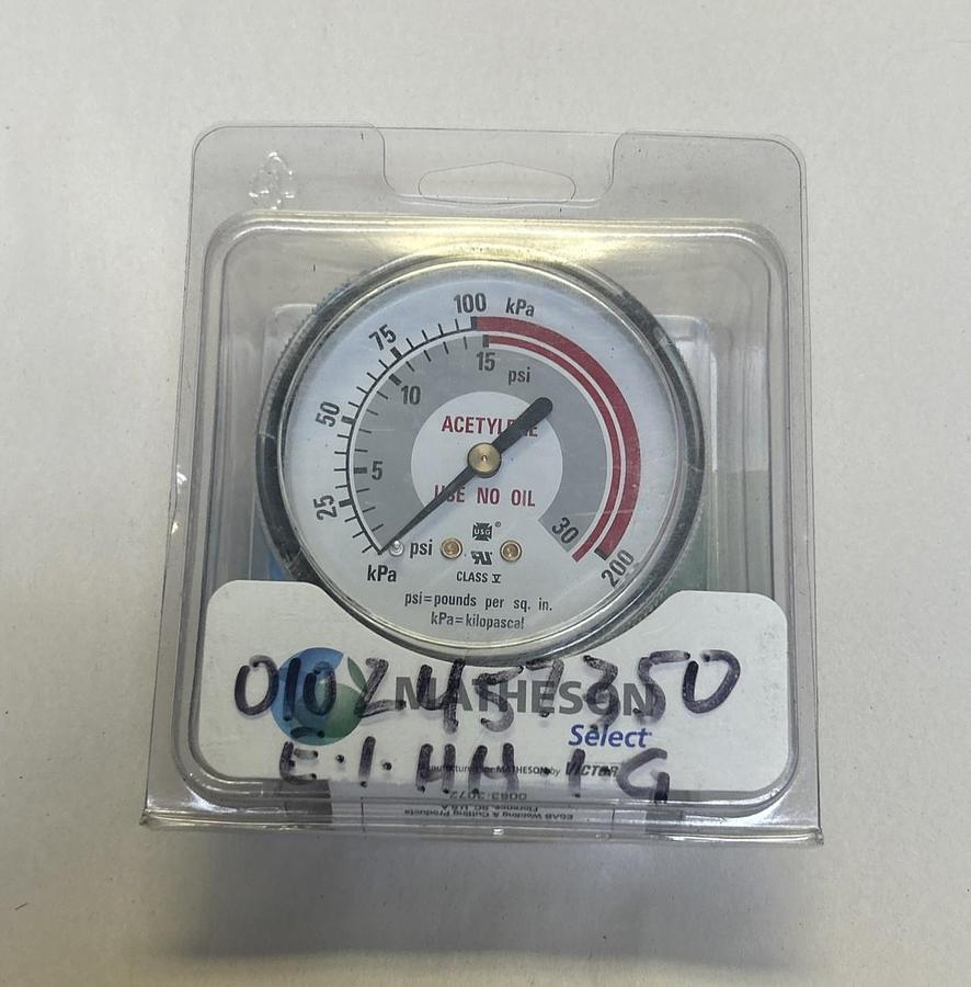 Used MATHESON,1424-0548,PSIG GAUGE 30PSIG 2-1/2 INCHES NOS