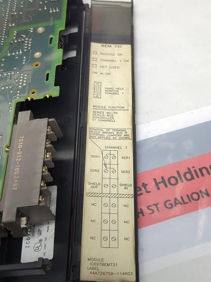 Used GE FANUC,IC697BEM731G,GENIUS BUS CONTROLLER 1-CHANNEL PRE-OWNED