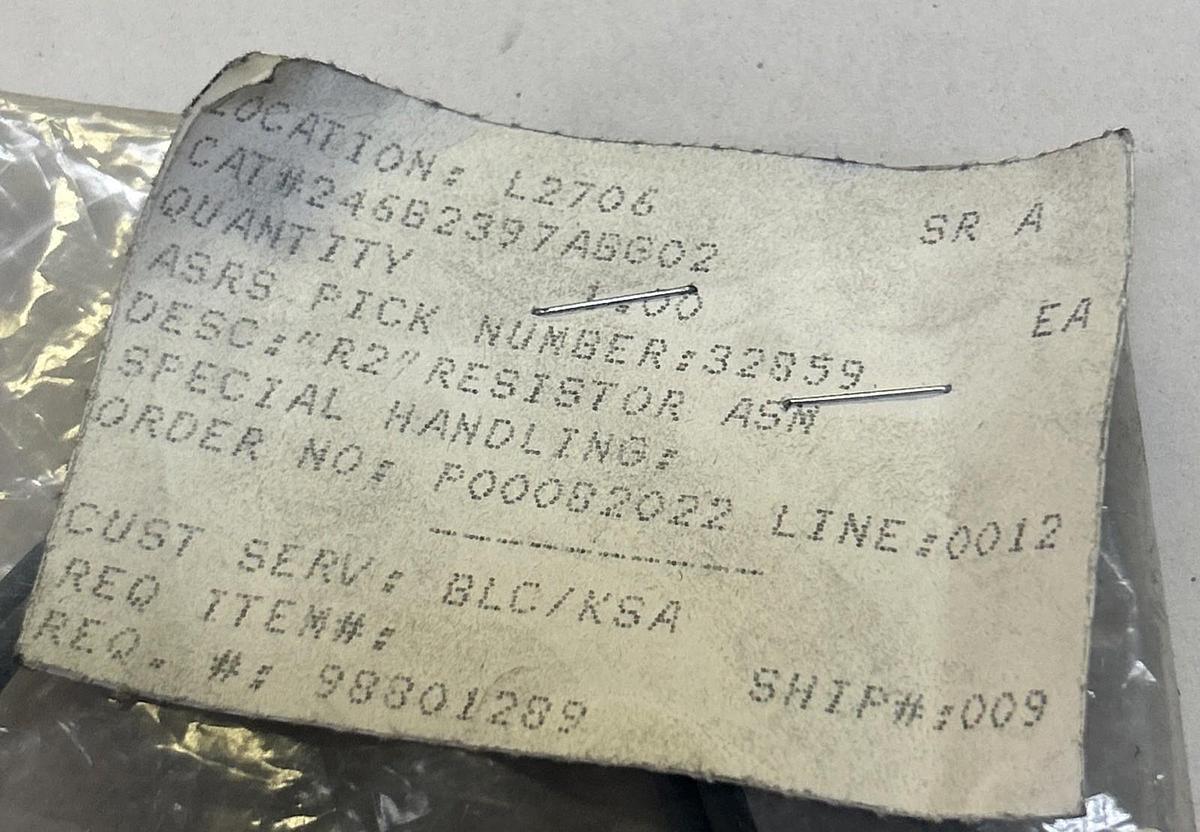 GENERAL ELECTRIC,246B2397ABG02,R2 RESISTOR ASSEMBLY NOS