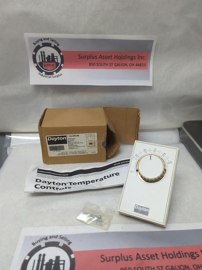 DAYTON,4PU48,HEATING CONTROL SINGLE STAGE DPST THERMOSTAT NOS